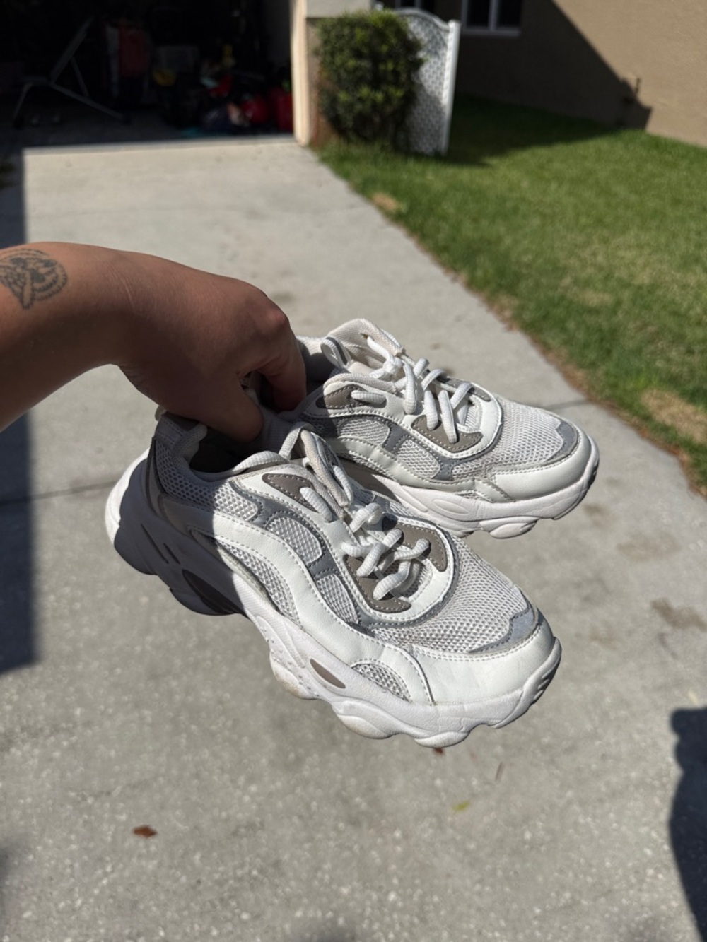 Chunky White Athletic Sneakers